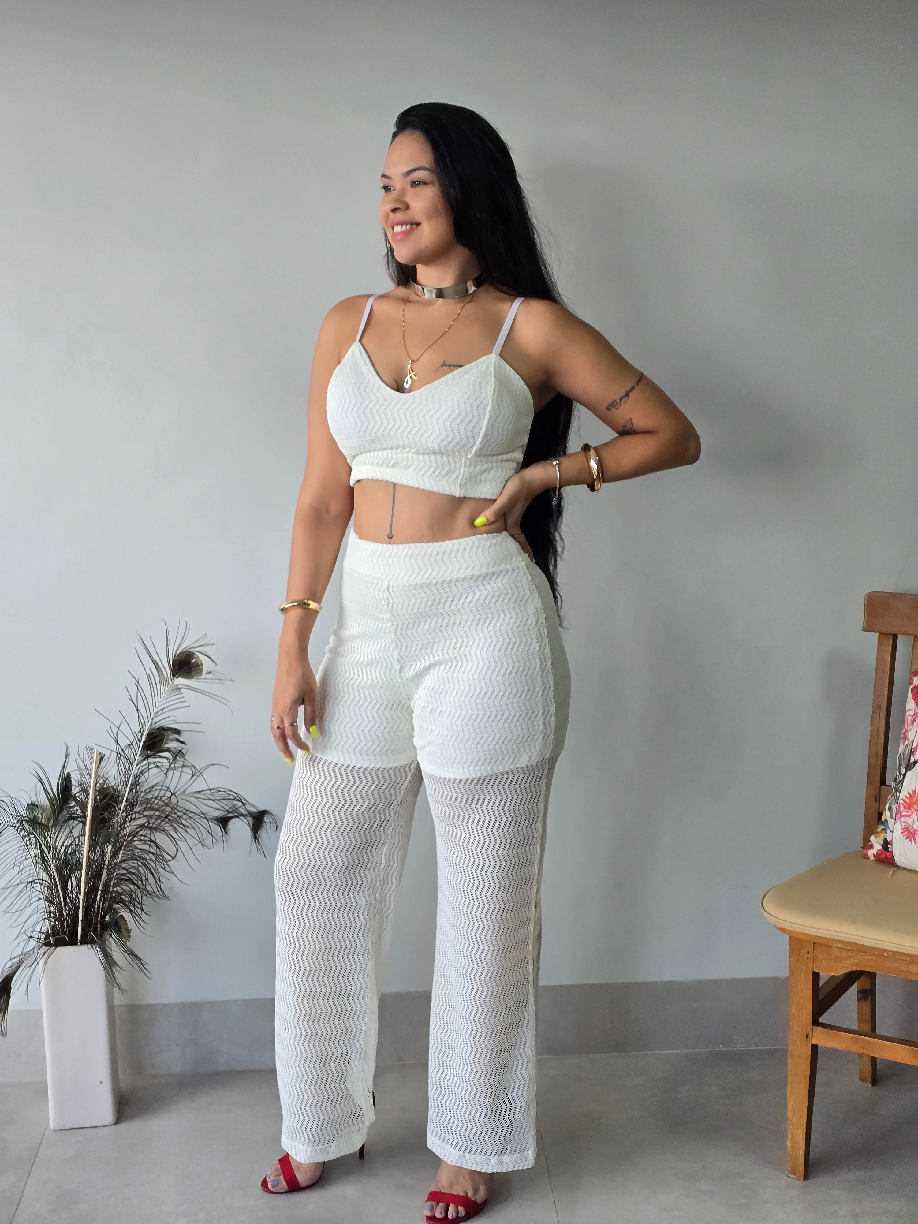 Conjunto Crochê Branco Premium