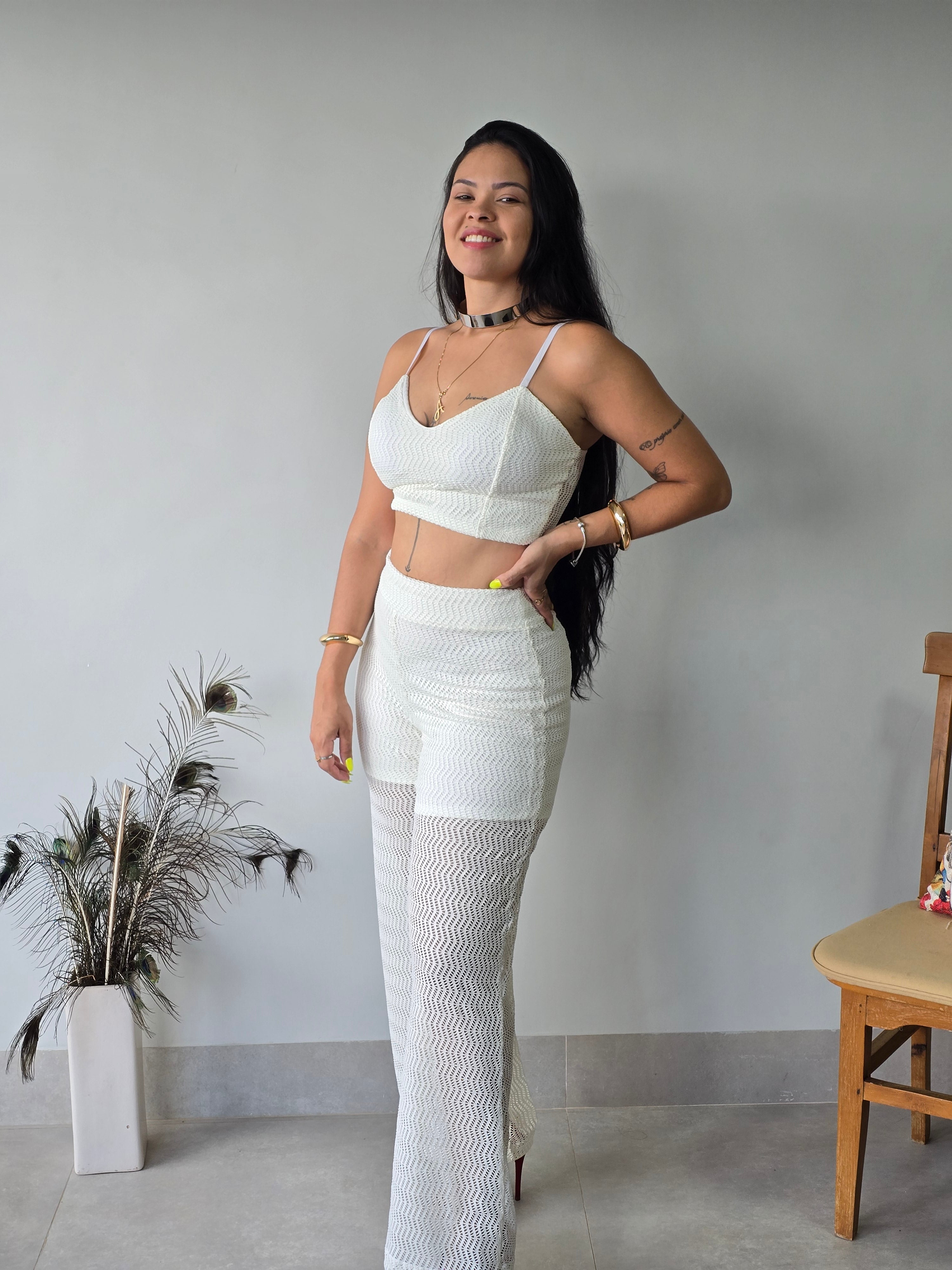 Conjunto Crochê Branco Premium